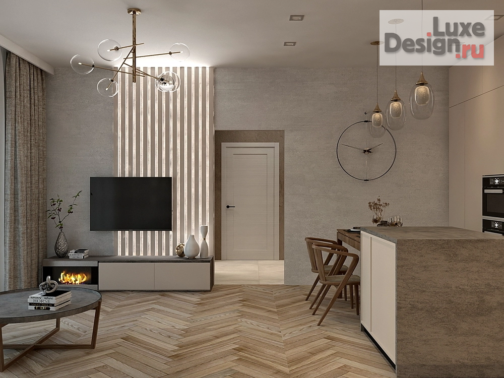 Дизайн интерьера таунхауса "Кухня-гостиная" (фото 5)