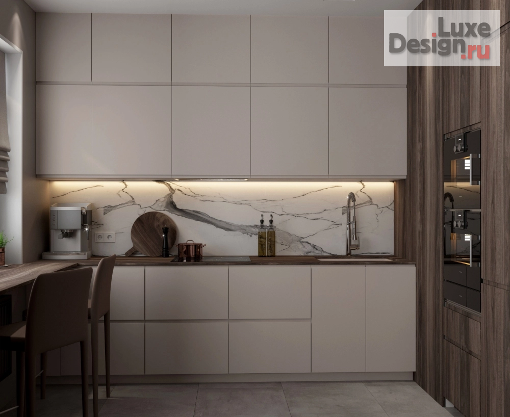 Дизайн интерьера двухкомнатной квартиры "BLUE WOOD" (фото 10)