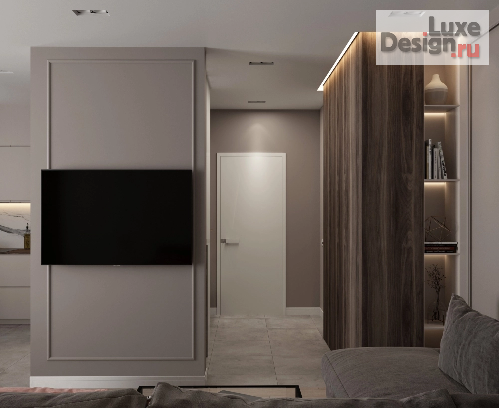 Дизайн интерьера двухкомнатной квартиры "BLUE WOOD" (фото 9)