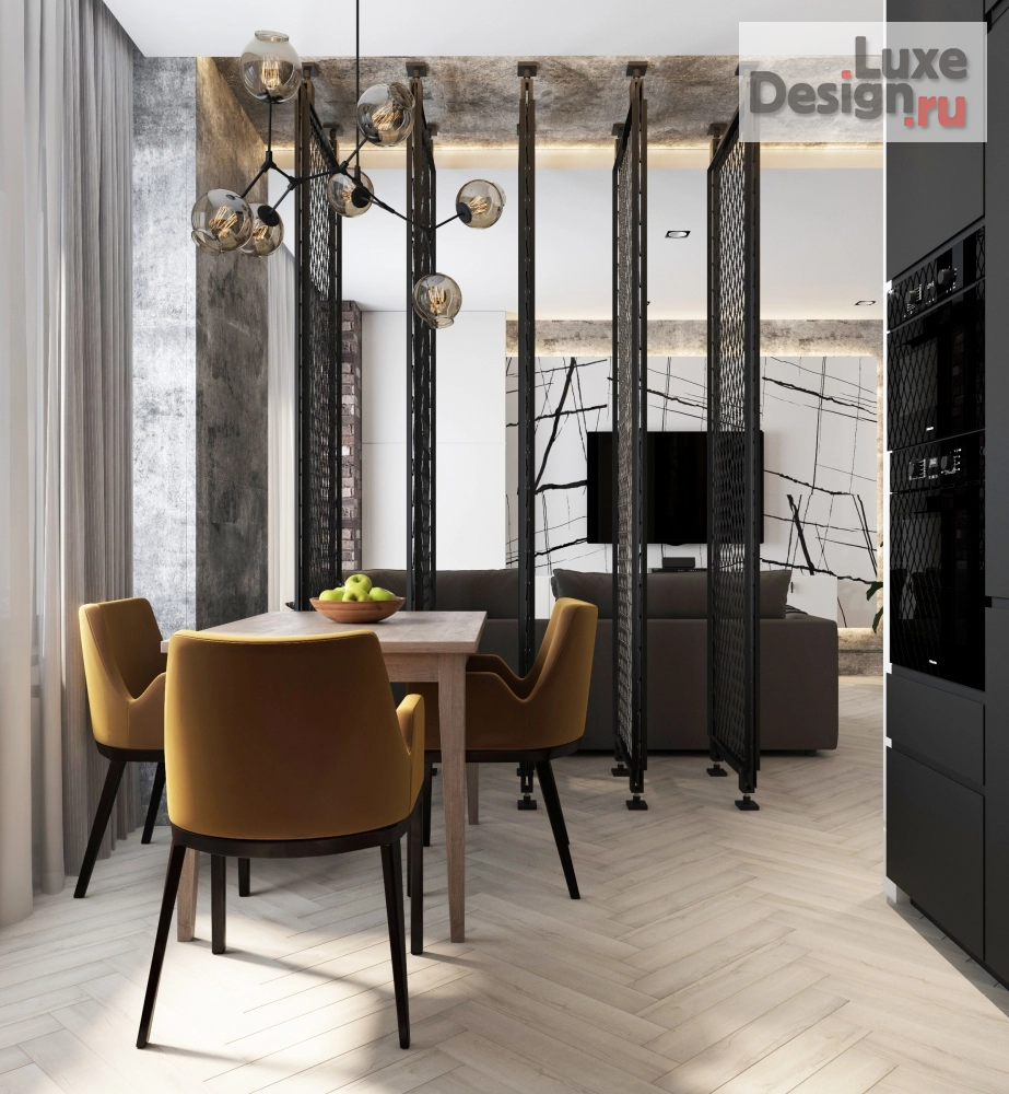 Дизайн интерьера двухкомнатной квартиры "WOOD AND BETON" (фото 4)