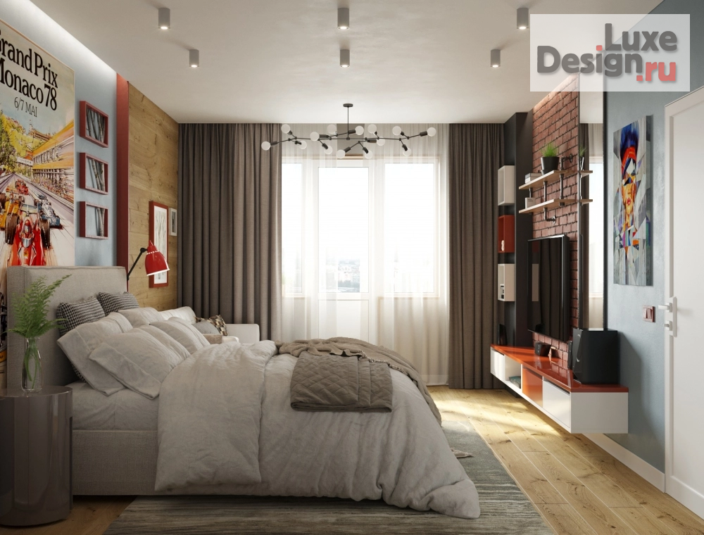 Дизайн интерьера спальни "Дизайн спальни в стиле "мягкий брутализм"" (фото 1)