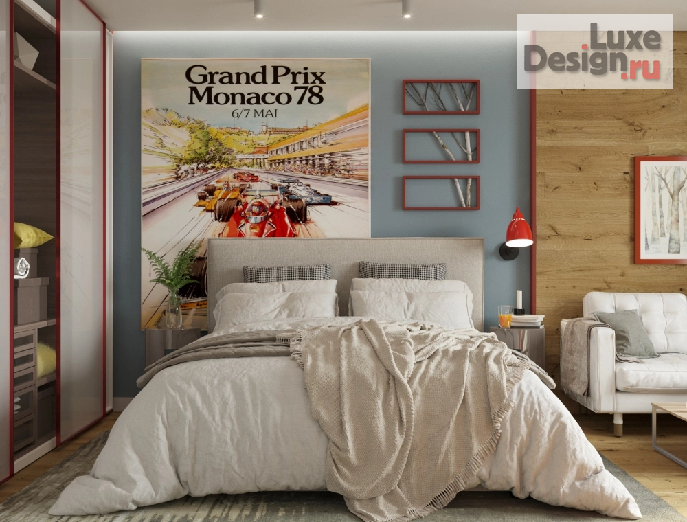 Дизайн интерьера спальни "Дизайн спальни в стиле "мягкий брутализм"" (фото 2)