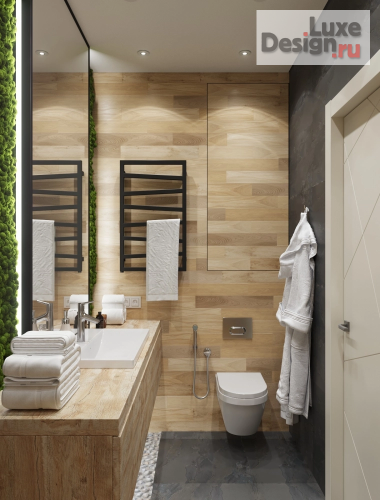 Дизайн интерьера ванной "Санузел в экостиле" (фото 2)