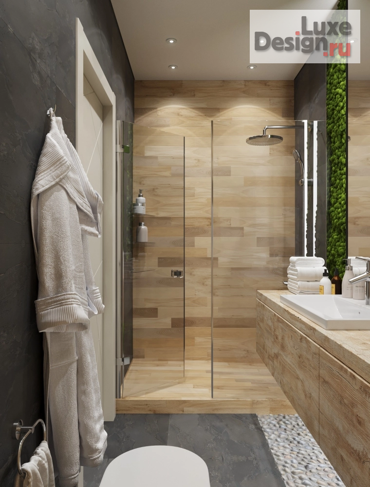 Дизайн интерьера ванной "Санузел в экостиле" (фото 3)