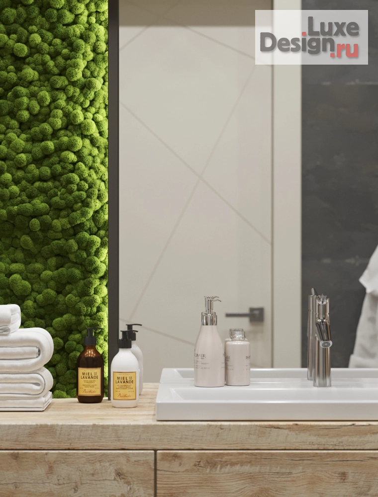 Дизайн интерьера ванной "Санузел в экостиле" (фото 7)