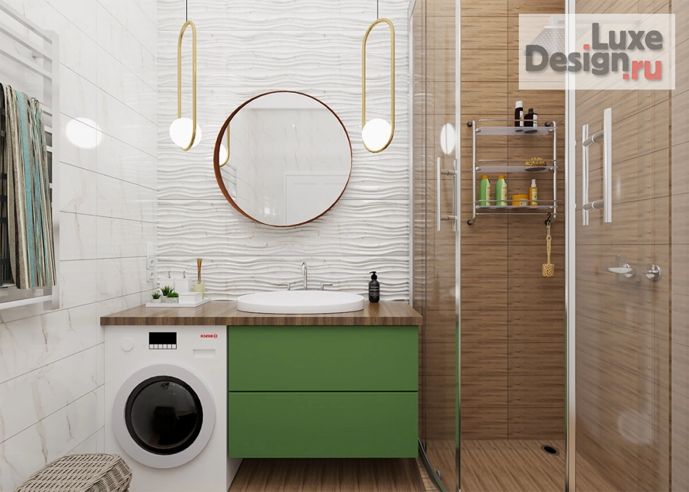 Дизайн интерьера ванной "Душевая в частном доме" (фото 1)