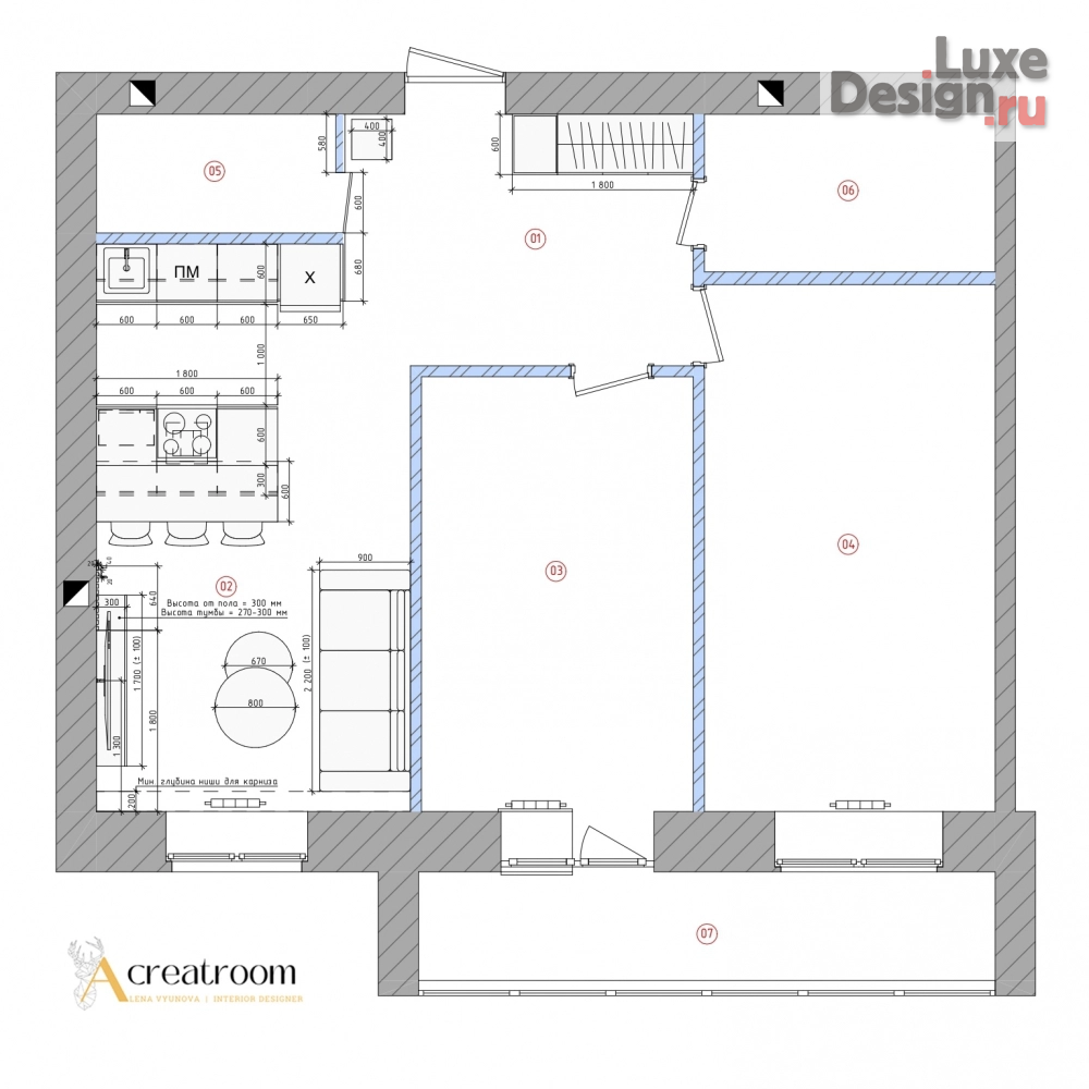 Дизайн интерьера квартиры "ЖК Березовая Роща, г. Вологда" (фото 13)