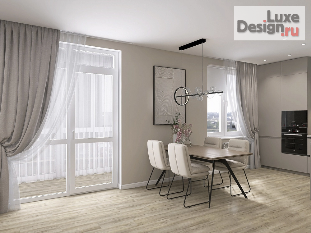 Дизайн интерьера комнаты "Кухня-гостиная в ЖК Рафинад г. Вологда" (фото 4)