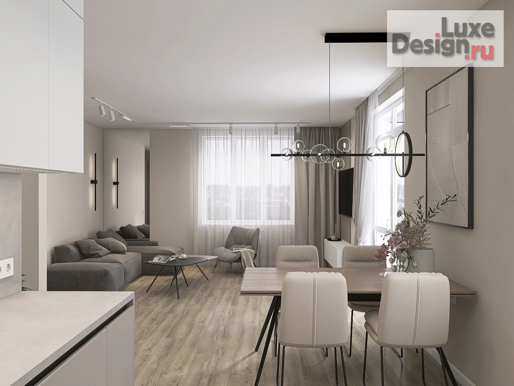 Дизайн интерьера комнаты "Кухня-гостиная в ЖК Рафинад г. Вологда" (фото 9)