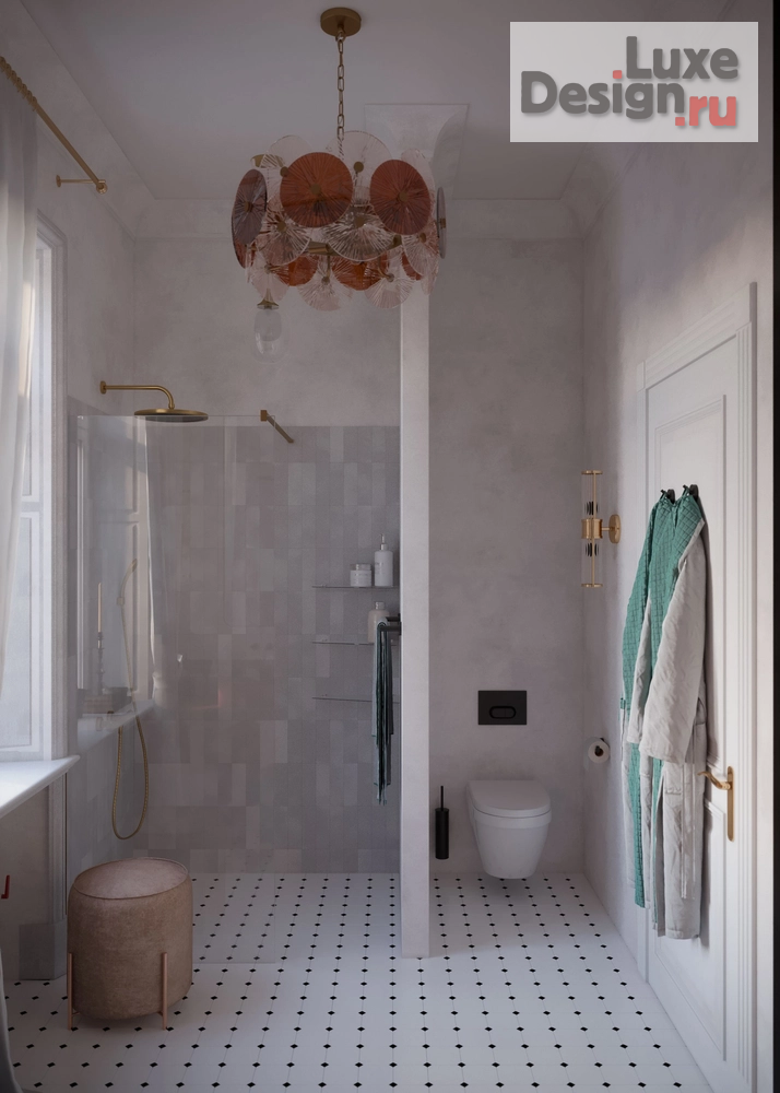 Дизайн интерьера ванной "Душевая комната в историческом центре Санкт-Петербурга" (фото 2)