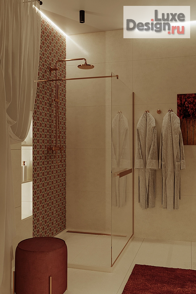 Дизайн интерьера ванной "Душевая в загородном доме МСК" (фото 2)