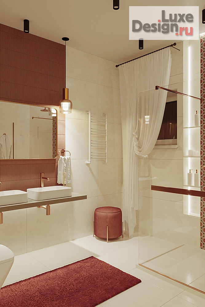 Дизайн интерьера ванной "Душевая в загородном доме МСК" (фото 4)