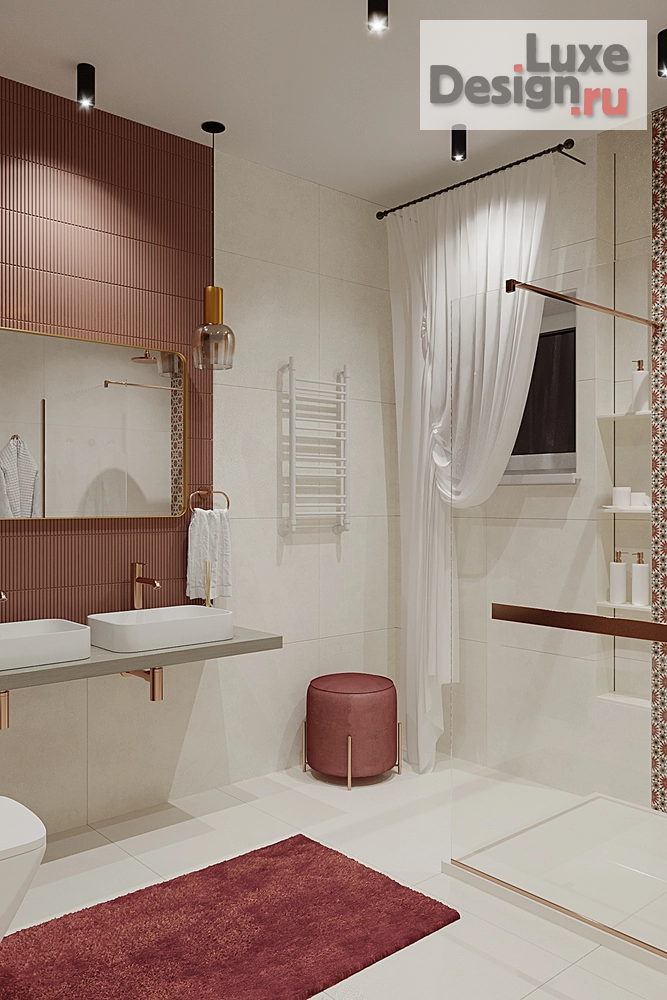 Дизайн интерьера ванной "Душевая в загородном доме МСК" (фото 5)