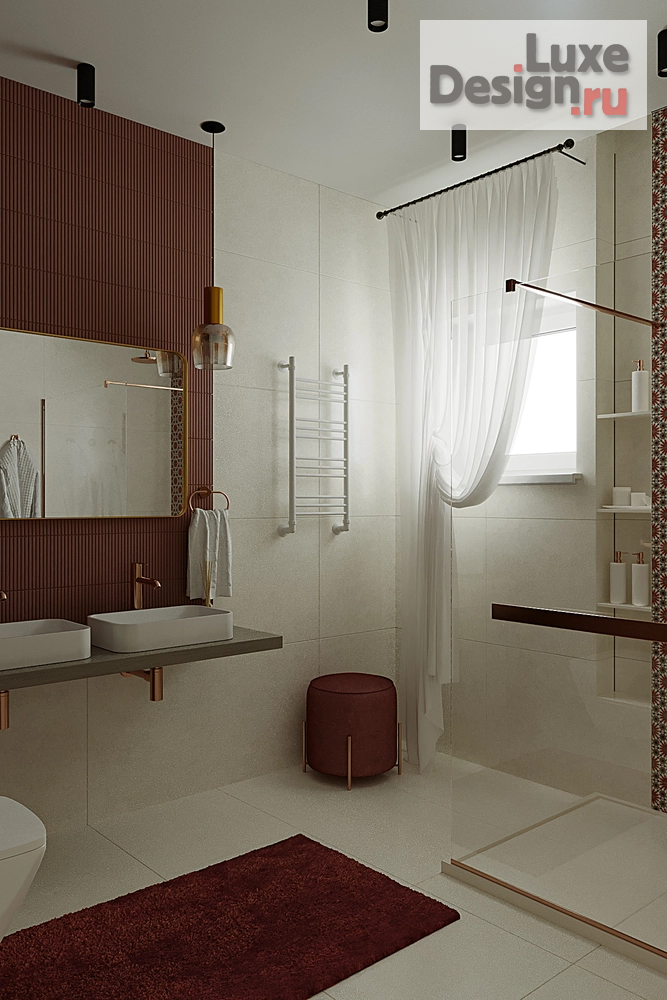 Дизайн интерьера ванной "Душевая в загородном доме МСК" (фото 6)