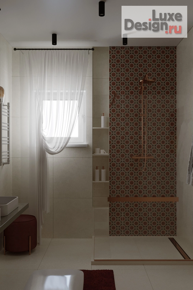 Дизайн интерьера ванной "Душевая в загородном доме МСК" (фото 8)