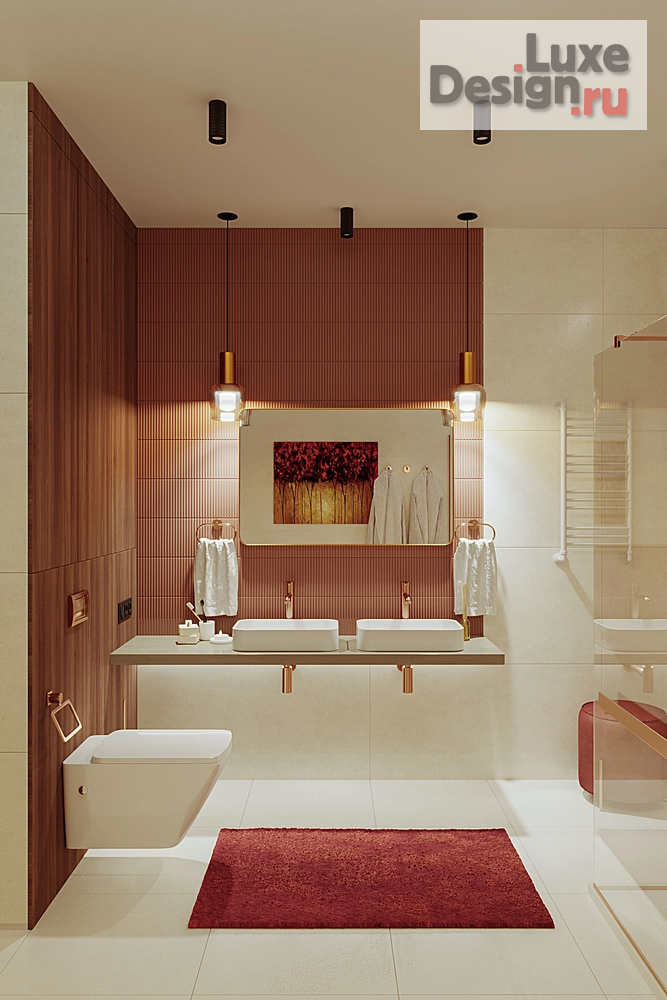 Дизайн интерьера ванной "Душевая в загородном доме МСК" (фото 11)