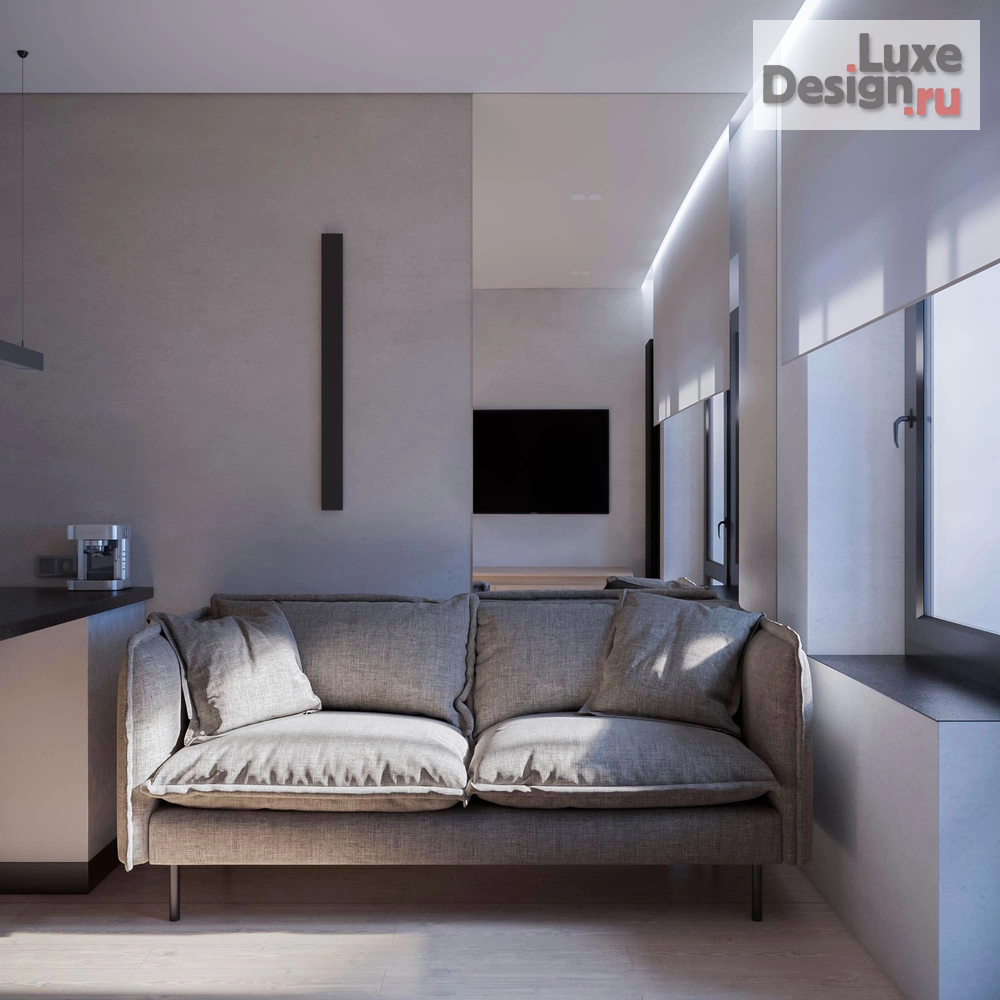 Дизайн интерьера квартиры студии "Студия для молодого человека ЖК БРУСИЛОВО Тверь" (фото 1)