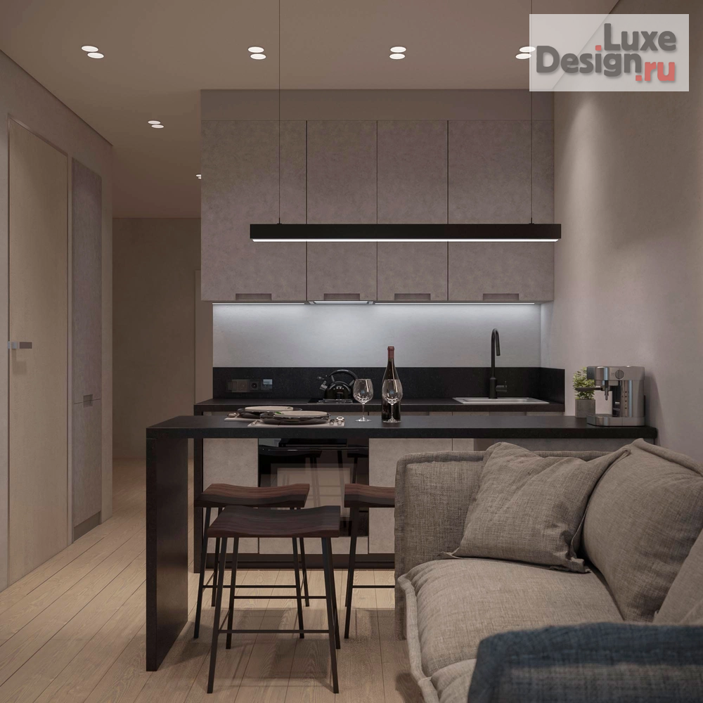 Дизайн интерьера квартиры студии "Студия для молодого человека ЖК БРУСИЛОВО Тверь" (фото 3)