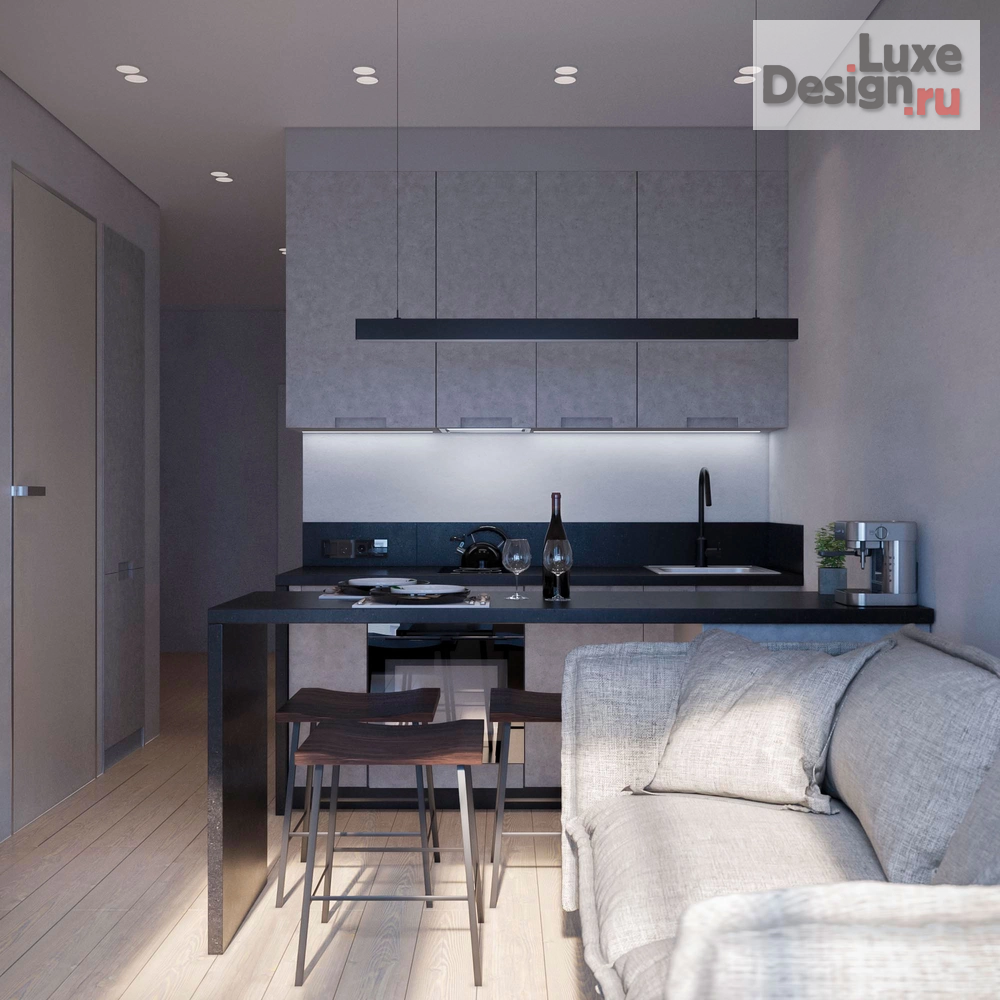 Дизайн интерьера квартиры студии "Студия для молодого человека ЖК БРУСИЛОВО Тверь" (фото 4)