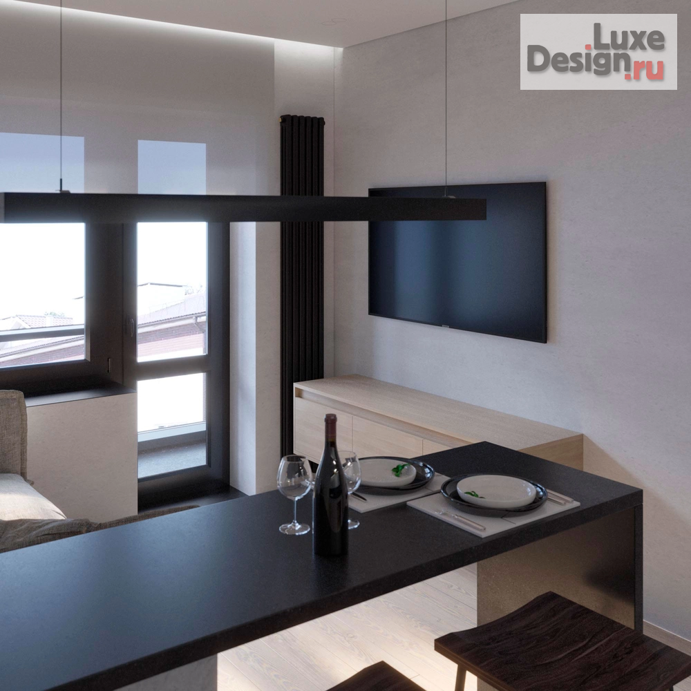 Дизайн интерьера квартиры студии "Студия для молодого человека ЖК БРУСИЛОВО Тверь" (фото 8)