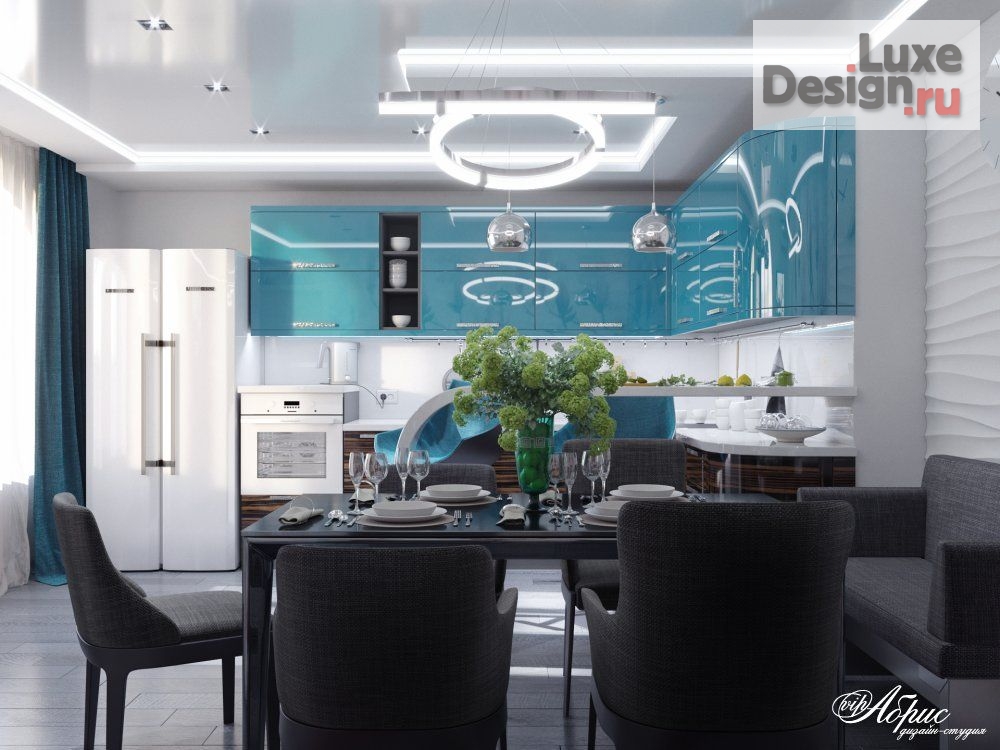 Дизайн интерьера загородного дома " Дизайн интерьера кухни-гостиной в пгт. Кесова Гора" (фото 1)