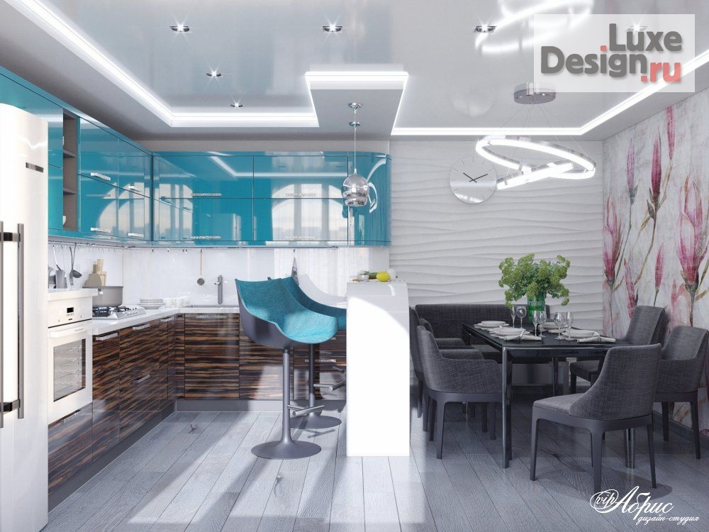 Дизайн интерьера загородного дома " Дизайн интерьера кухни-гостиной в пгт. Кесова Гора" (фото 2)