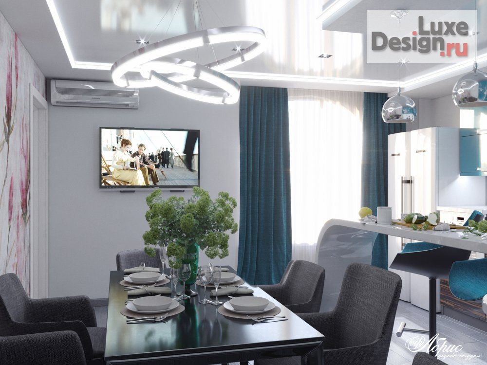 Дизайн интерьера загородного дома " Дизайн интерьера кухни-гостиной в пгт. Кесова Гора" (фото 3)