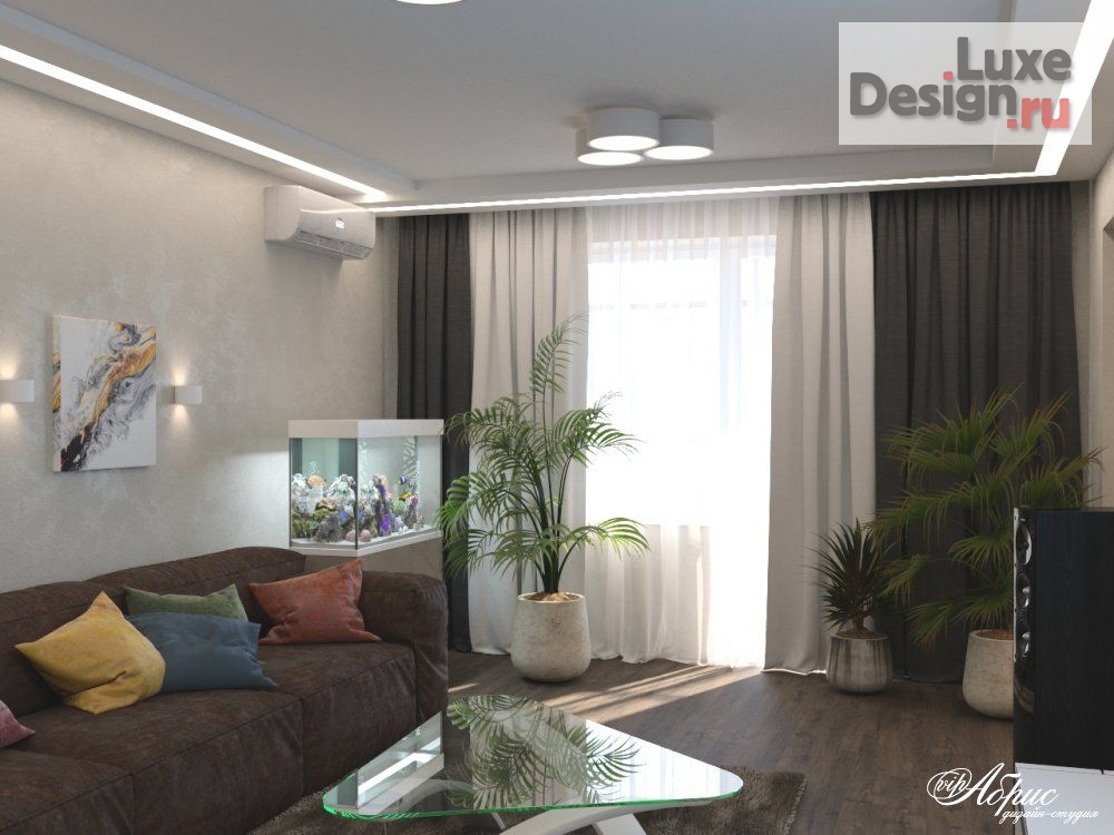 Дизайн интерьера трехкомнатной квартиры "Дизайн трехкомнатной квартиры (ЖК Волжский берег)" (фото 2)