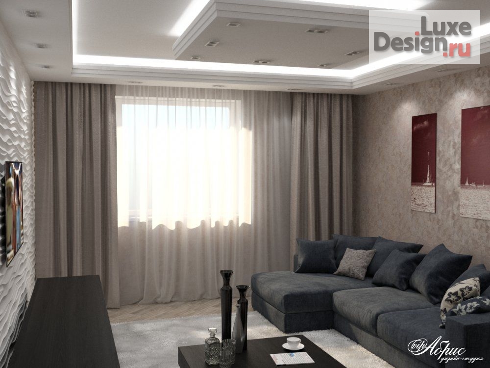 Дизайн интерьера двухкомнатной квартиры "Дизайн и разработка концепции цветового решения для квартиры (ул. Хрустальная)" (фото 3)