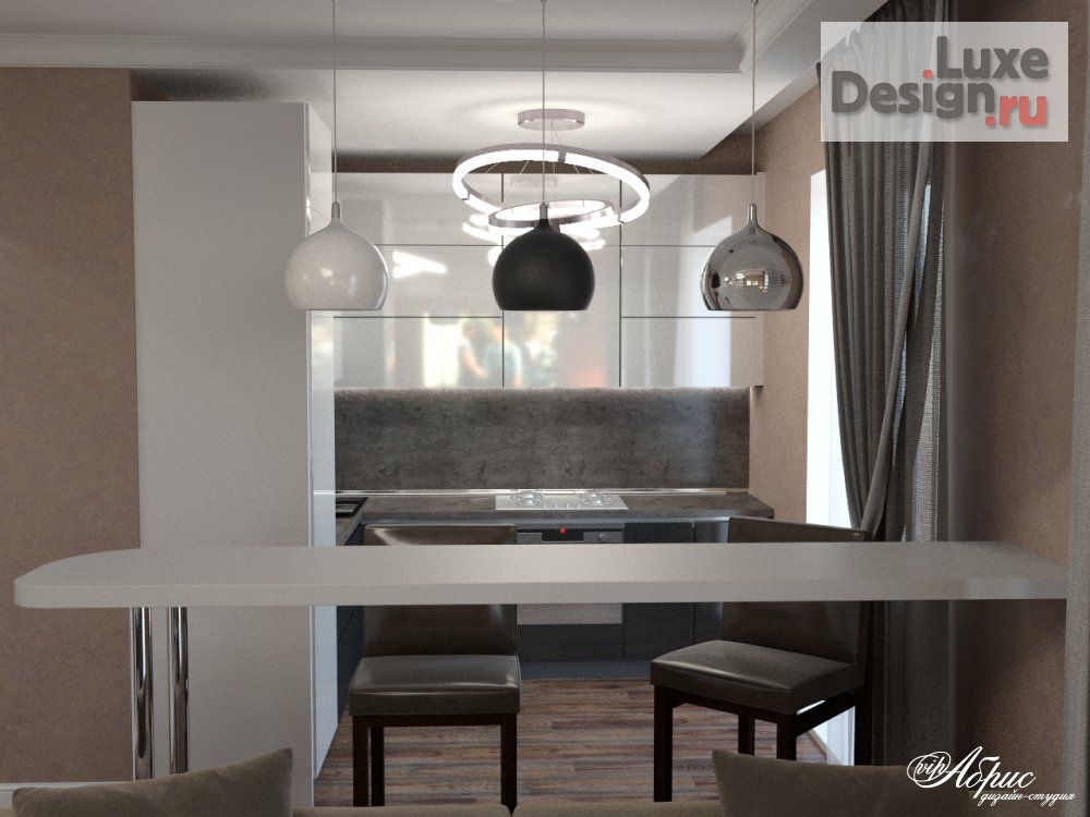 Дизайн интерьера двухкомнатной квартиры "Двушка из однушки" (фото 1)