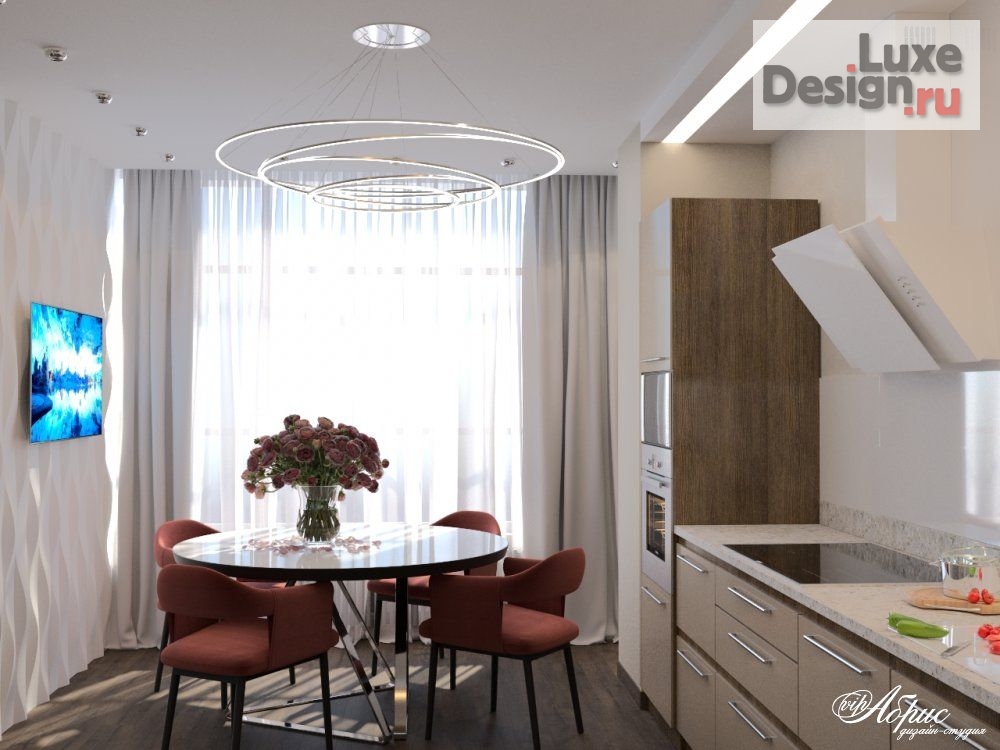 Дизайн интерьера трехкомнатной квартиры "Дизайн трехкомнатной квартиры (ЖК Волжский берег)" (фото 3)