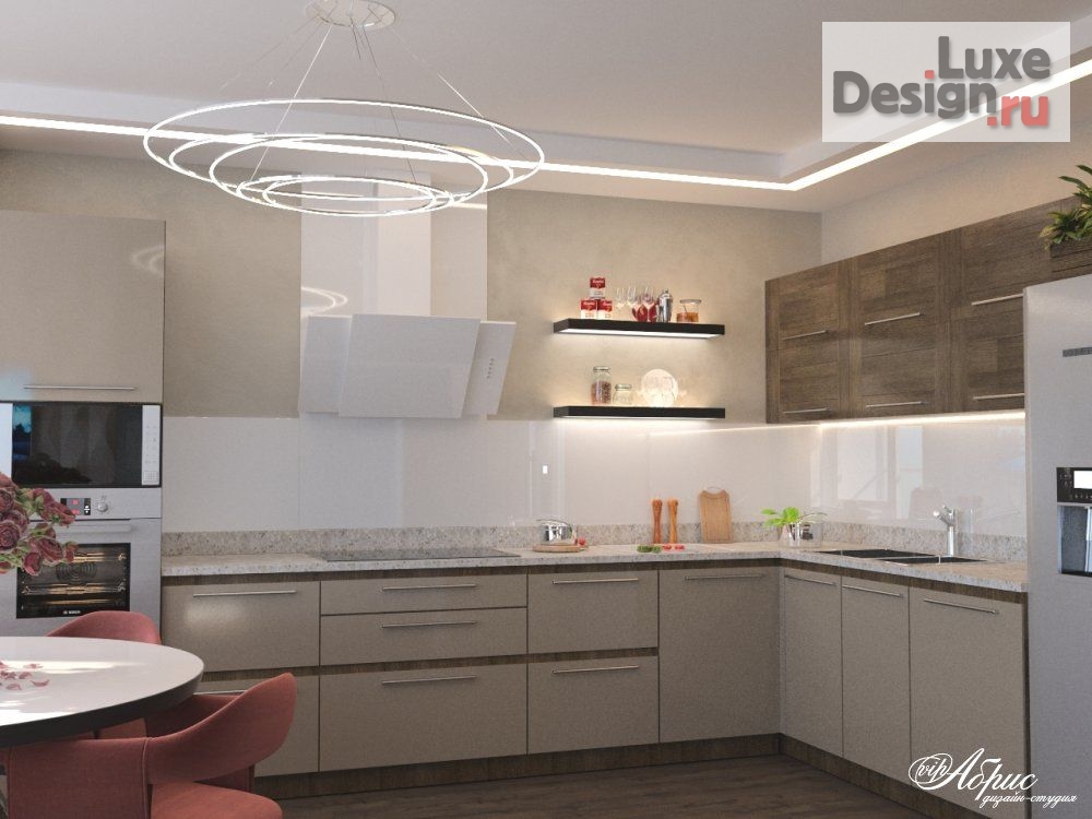 Дизайн интерьера трехкомнатной квартиры "Дизайн трехкомнатной квартиры (ЖК Волжский берег)" (фото 4)