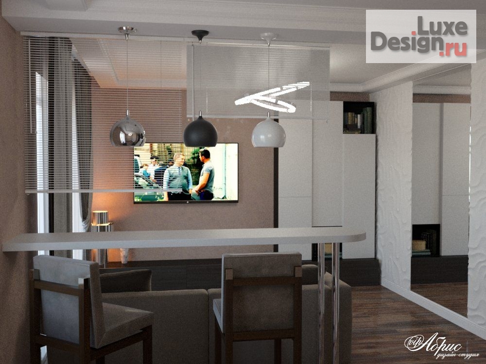 Дизайн интерьера двухкомнатной квартиры "Двушка из однушки" (фото 2)