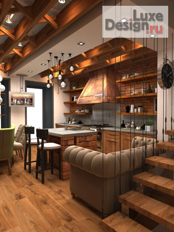 Дизайн интерьера таунхауса "Дизайн-проект таунхауса Лофт" (фото 2)