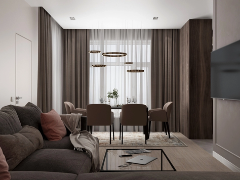 Дизайн интерьера двухкомнатной квартиры в Твери "BLUE WOOD"